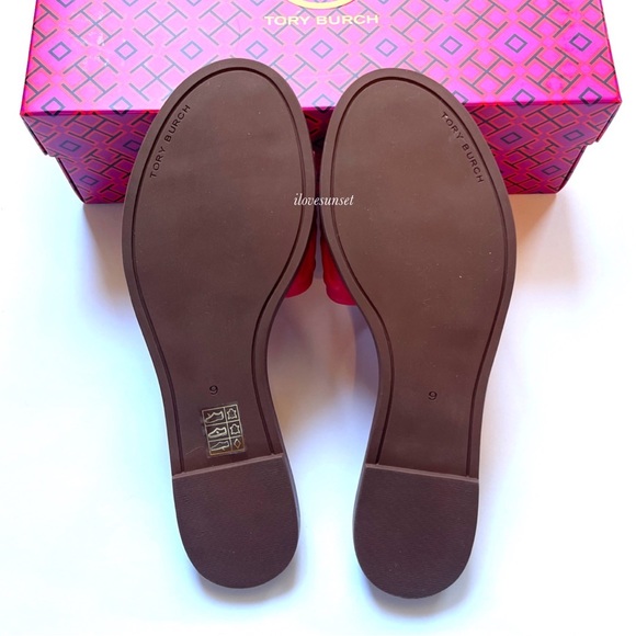 {Tory Burch} Bearberry Everly High Frequency Slide Flat Sandals - Size 9 - Picture 5 of 7